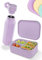 Lunchbox Set – Silikon Brotdose & Trinkflasche für Erwachsene – Bruchfest, Auslaufsicher, BPA-frei, Spülmaschinenfest – Für Arbeit, Büro & Unterwegs | 800ml Lunchbox & 500ml Flasche (Pastel Lila)