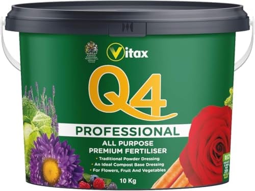 Vitax Q4 Fertiliser for Professional Gardeners & Vegetable Growers - High-Performance Plant Food to Increase Yields, Promote Healthy Growth for Vegetables, Flowers, Lawns, and Gardens (Q4 10Kg)