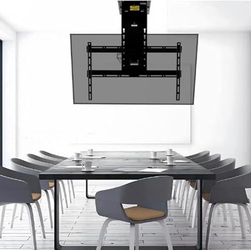 LLHTTDMBDFC Motorized TV Bracket, Ceiling TV Mount, Electric Ceiling TV Mount - 0-85° Flip Down TV/Monitor Bracket, Telescopic Electric TV Riser With Auto Lift
