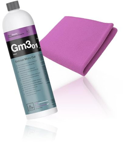 Koch Chemie Gelcoat Micro Cut 1L Gm3.01 inkl Microfaser Micro Cut Poliertuch Gelcoat Politur Boots Politur Set GFK Politur