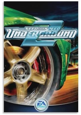 BNVJFNE Need for Speed – Underground 2 Spiel-Poster, Leinwand, Poster, Schlafzimmer, Dekoration, Landschaft, Büro, Raumdekoration, Geschenk, 30 x 45 cm