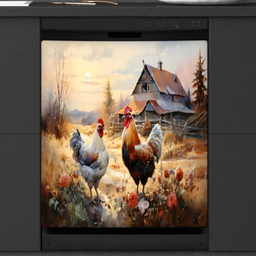 Woltant Magnetischer Deko-Aufkleber für Kühlschrank/Geschirrspüler, 58 x 66 cm, für Kühlschrank/Geschirrspüler, Abdeckung für Tür