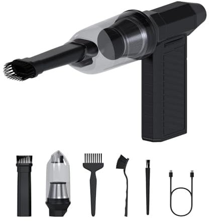 MMOBIEL Electric Air Duster, Cordless Vacuum 12.6V, 6000mAh, 131.000RPM, USB-C, Handheld, Rechargeable, Air Blower, Vacuum – for Keyboard, PC, Laptop, Electronics, Car – Cleaning, Gift for Men