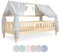 Ehrenkind® Kinderzimmer-Deko-Set: Betthimmel & Wimpelkette für magische Momente | Oeko-TEX Zertifiziert | Kinderzimmer Deko | Betthimmel Kinderzimmer, 120x200 Hellgrau