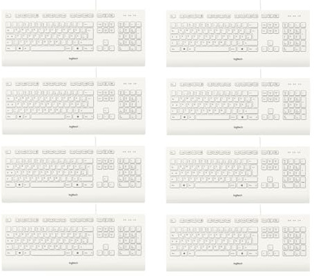 Logitech K280e Tastatur (Kabelgebunden, QWERTZ, Deutsche Layout) (weiß, 8er Pack)