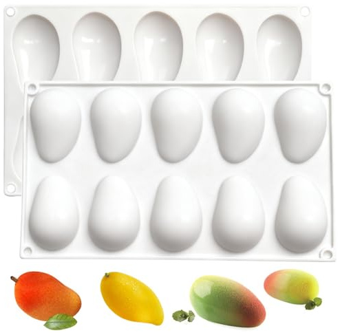 Molde de silicona Mango 3D - Molde para tartas de silicona para hornear, jalea, mousse, fondant, chocolates, frutas y chocolate, molde de silicona reutilizable (29,7 x 17,4 x 2
