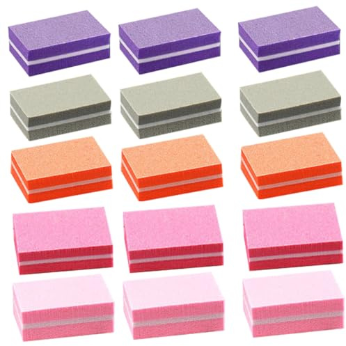 TOGEVAL 50 Stück Teiliges Maniküre Buffer Block aus Hochelastischem Schwamm Doppelseitige Nagelpuffer für Polieren Glätten und Nagelpflege Geeignet für Gel Acrylnägel Praktisches