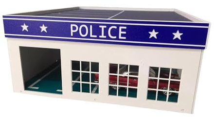Perfeclan Maquette de Garage Miniature à l'échelle 1:64 (1/64) - Collection réaliste - Diorama Multifonctionnel, Garage de Police