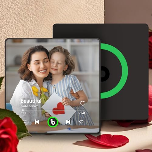 Custom Music Fridge Magnet, Personalised Spotify Plaque with Magnetic Photos, Personalised Gift for Valentine's Day, Christmas and Birthdays, Gift Idea for Couples and Friends (Style 3)