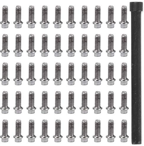 Taidda 50 Stück Edelstahl-RC-Car-Radfelgen-Nabenschrauben Torsionswiderstand Druckwiderstand für 1/10 RC Crawler Car, Passend für 1,9/2,2-Zoll-Felgen, Silberne Farbe (M2)