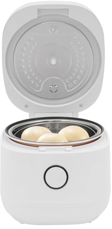 5 Liter Multikocher Elektrischer Reiskocher, 900W Low Carb Reiskocher, mit Edelstahl Filterkorb, Touch-Display, 9 Programme und 24h Timer für 5-8 Personen, Weiß
