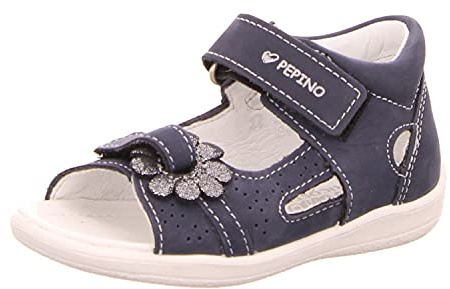 RICOSTA Mädchen Riemchensandalen SILVI von PEPINO, Weite: Mittel (WMS), verspielt freizeit sandalette sommerschuh,nautic,21 EU / 5 Child UK