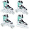 RAVEN Profession 4in1 Inlineskates Triskates Rollschuhe Schlittschuhe Inliner für Kinder und Erwachsene verstellbar (White/Mint, 38-42 (25cm-27,5cm))