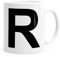 MoonWorks Kaffee-Tasse Buchstaben Buchstabe Arial Bold glänzend Kaffeetasse Teetasse Keramiktasse R weiß Unisize