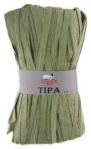 50g / 80m Tipa Raffia Geschenkband Papierschnur Papiergarn Papierband Farbwahl, Farbe:63 grün