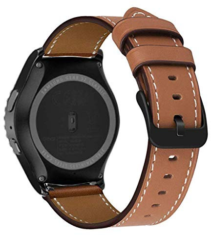 MroTech 20mm Cinturino Compatibile con Samsung Galaxy Watch 4/4 Classic/Galaxy Watch 5/5Pro/Active/Active2 40mm 44mm Banda 20 mm Pelle per Bip/GTS/GTR 42mm/Huawei Watch GT2/GT3 42mm Bracciale Marrone
