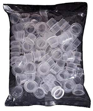 100Pcs Kunststoff Microblading Tattoo Ink Cup Cap Pigment Klar Halter-Behälter M-Größe Für Nadelspitze Grip Tattoo Supplis
