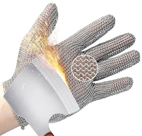Schwer Schnittfester Edelstahl-Metallnetz-Handschuh für Kettennetz, zum Schneiden von Fleisch, Metzger, Größe XXL