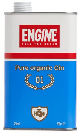 Engine Italian Organic Gin | 50cl | 42% vol | London Dry | Juniper Hints with Floral Note of Roses and Balsamic Note of Sage and Lemon | Vegan & Gluten Free | Perfect in a Gin & Tonic, or a Negroni