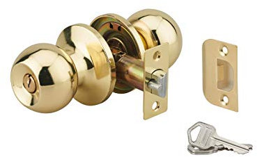 THIRARD - Serrure horizontale tubulaire en applique double entrée pour porte d'entrée, axe réglable, doré, 3 clés
