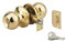THIRARD - Serrure horizontale tubulaire en applique double entrée pour porte d'entrée, axe réglable, doré, 3 clés