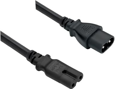 DINIC Netzkabel 2-Pin Verlängerung, C7 auf C8, VDE, ENEC, 2m