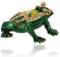 Schmuckkästchen in Froschform, handbemalt, emailliert, mit Scharnier, einzigartiger Mini-Ring-Ohrring-Schmuckorganizer, Vintage-Stil, Schmuckaufbewahrung, Andenken, Heimdekoration (Frog-1)