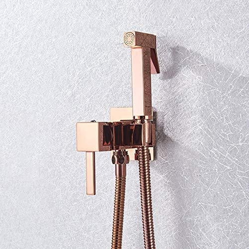 Rubinetto Per Bidet Rubinetto Per Doccia In Ottone Miscelatore Per Rondella Miscelatore Per Acqua Calda Fredda Gru Quadrato Per Doccia Spruzzatore Rubinetto Per Wc Rubinetti Per Wc Oro rosa