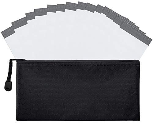 Trail Essentials Feminine Persönliche Entsorgungstaschen, 100 weiße blickdichte Verschlussbeutel für hygienische, diskrete Entsorgung für Tampons, Pads und Einlagen (schwarz)
