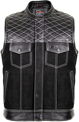 Biker Clubweste mit gesteppten Schultern (XL)