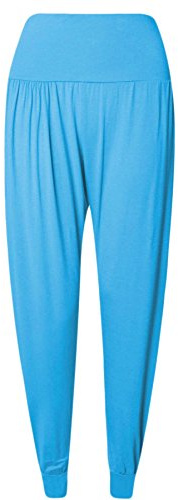 Crazy Girls Womens Hareem Trouser Ladies Plain Baggy Harem Ali Baba Casual Pants, Turquoise - Plain, SM (UK 8-10)