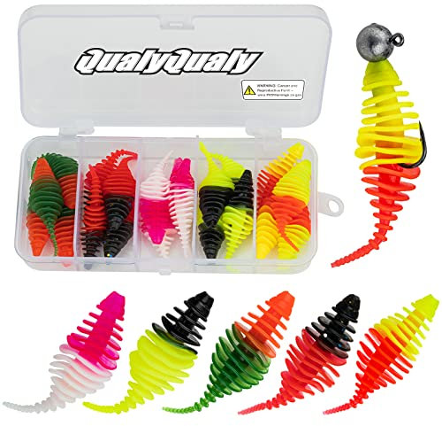 QualyQualy Esche da Pesca - Esche Artificiali da Pesca - Esca Morbida per Pesca in Silicone Esca per Pesca Trota Spigola Esche di plastica