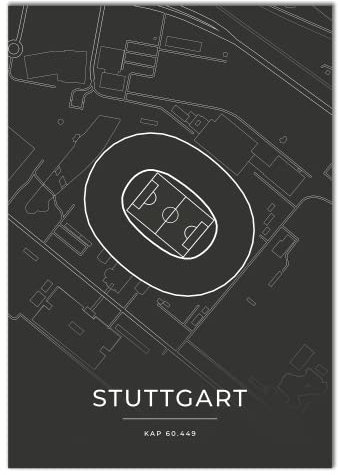 Vacentures Stuttgart Stadion Poster - Fussballstadion-Poster - Geschenk für Fußballfans (30x40 CM)