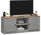 IDIMEX TV Lowboard Bolton aus Kiefer Massivholz, TV Bank im Landhausstil mit 2 Türen und Muschelgriffen, Lowboard aus Kiefer, Massivholz lackiert in grau/braun