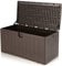 COSTWAY Coffre de Rangement Exterieur XXL 400L-127,5 x 64 x 64 CM avec Poignées Encastrée, Malle de Rangement de Jaridn Verrouillable pour Outils de Jardinage Marron