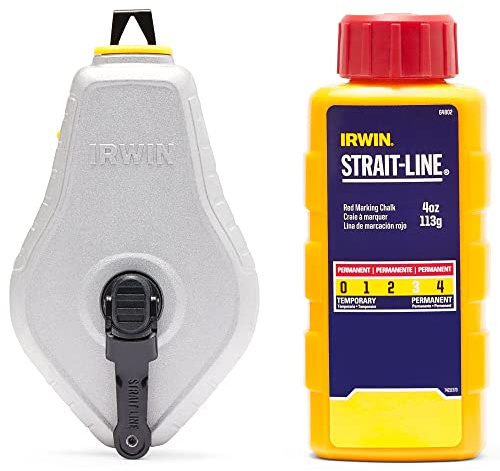 IRWIN Tools STRAIT-LINE Chalk Line, Classic Reel, Red, 100 ft (IWHT48441RC)