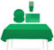 Christmas Green Party Paper Tableware,Xmas Green Party Tableware Decor Green Disposable Paper 16Pcs Cup 20Pcs Napkins 16Pcs Plates 1P Large Plastic Tablecloth for Christmas Green Party Table Decor