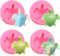 6 Pièces Tortue Silicone Moule Silicone Chocolat Moule Fondant Moule Silicone Cuisson Moule pour Desserts Bricolage Gâteau