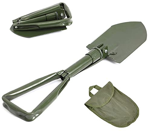 SagaSave Militär hopfällbar spade, 3-i-1 bärbar överlevnad nödspade pickax hopfällbart förtrollande verktyg för vandring camping jakt - 47 x 11 cm