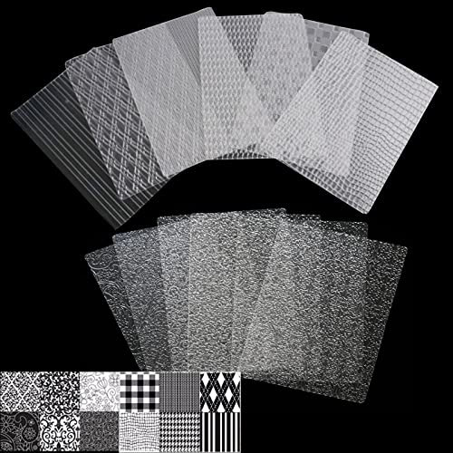 Prägematte Fondant Spitze,Osuter 12 Stück Prägematte Strukturmatte Torten Fondant Kunststoff Torten Schablonen 3D Fondant Muster Matte Kuchenschablonen Set für Cupcake Kekse Kuchen Deko