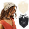 DRESHOW 2 Stück Damen Boho Stirnbänder Dreieck Kopftücher Bandanas Turban Krawatte Haarbänder Elastisches Haarschal für Frauen und Mädchen