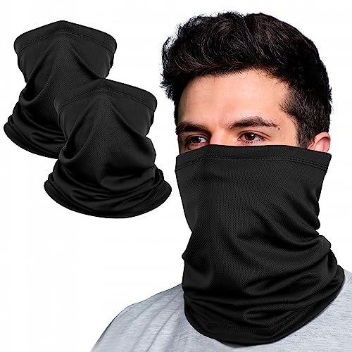Kiiwah 2Pcs Cache Cou Tubulaire Foulard, Tour de Cou Élastique Multiusage pour Homme et Femme, Respirant Anti-Solaire Bandana pour Moto, Cyclisme, Randonnée, Course à Pied
