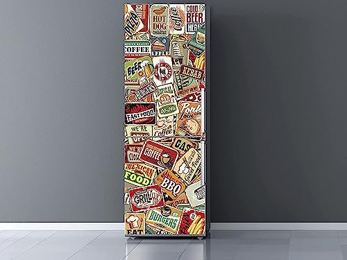 Oedim Kühlschrank-Vinyl, für Lebensmittel, Premium-Vinyl, 185 x 70 cm, starker und leicht anzubringender Aufkleber, selbstklebend, elegantes Design