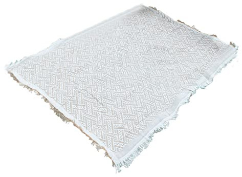 Jauarta Outdoor-Picknickdecke mit Fransen, Baumwolle, Weich, Bequem, Einfacher Stil Camping, Strand (180x230)