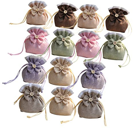 YARNOW 14st Sackleinen-geschenktüten Beutel Mit Kordelzug Beutel Leerer Beutel Kordelzugbeutel Aus Leinen Beutel Verpackungsbeutel Taschen Sachet-verpackungsbeutel Krawatte Knopf