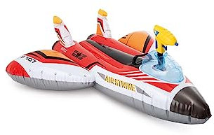 Intex 57536NP - Aufblasbares Flugzeug mit Wasserpistole Water Gun Plane Ride-On (Rot), 117 cmx104 cmx33 cm (LxBxH)