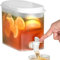 Boissons pour réfrigérateur | Boissons pour réfrigérateur 3,5 litres avec Robinet et Couvercle,Pichet Boissons Froides pour Boissons Froides