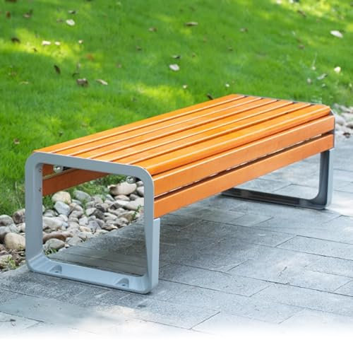 SAHUL Außenbank, Parkbank im Freien, Parkstuhl aus massivem Holz im Freien, quadratische Sitzbank für den Garten, Freizeitbank für den Außenbereich 150x50x42cm/L59xW19.7xH16.5in A