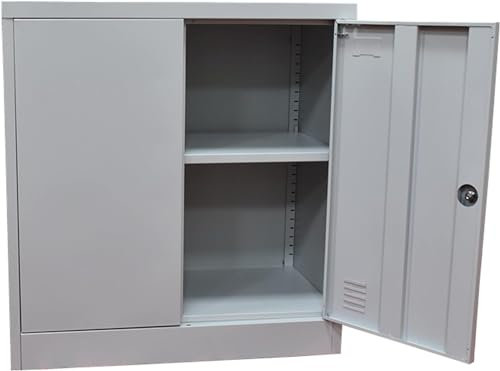 Armadio in Metallo | Armadietto in Metallo | Armadietto per Ufficio | Armadietto Multiuso | Armadio per Strumenti | Armadio per Studio | Armadietto da Garage con 2 Ante e Serratura ‎40x80x80cm