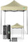 COBIZI Faltpavillon 2x2 Wasserdicht Stabil Winterfest ohne Seitenwand,Pop Up Pavillon Partyzelt,Sonnenschutz Gartenpavillon,Pavillon Faltbar mit Handtasche(2 mal 2m Khaki)